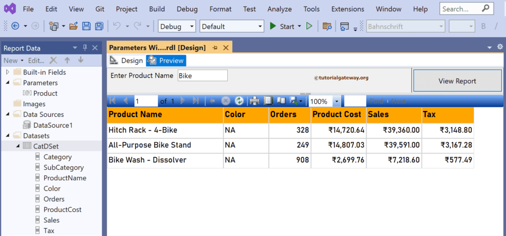 SSRS Report Parameters Wildcard Search Preview