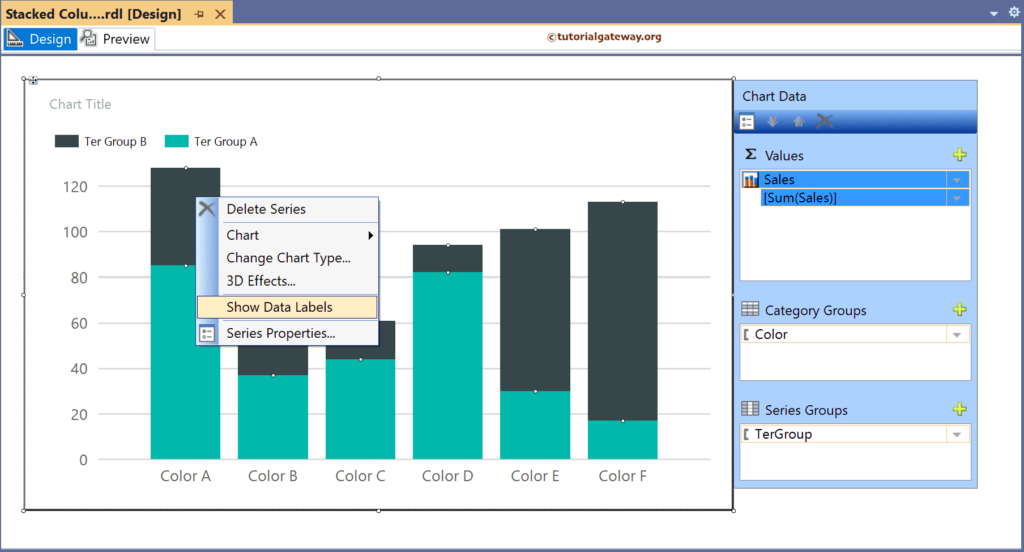 Show Data Labels in SSRS Stacked Column Chart