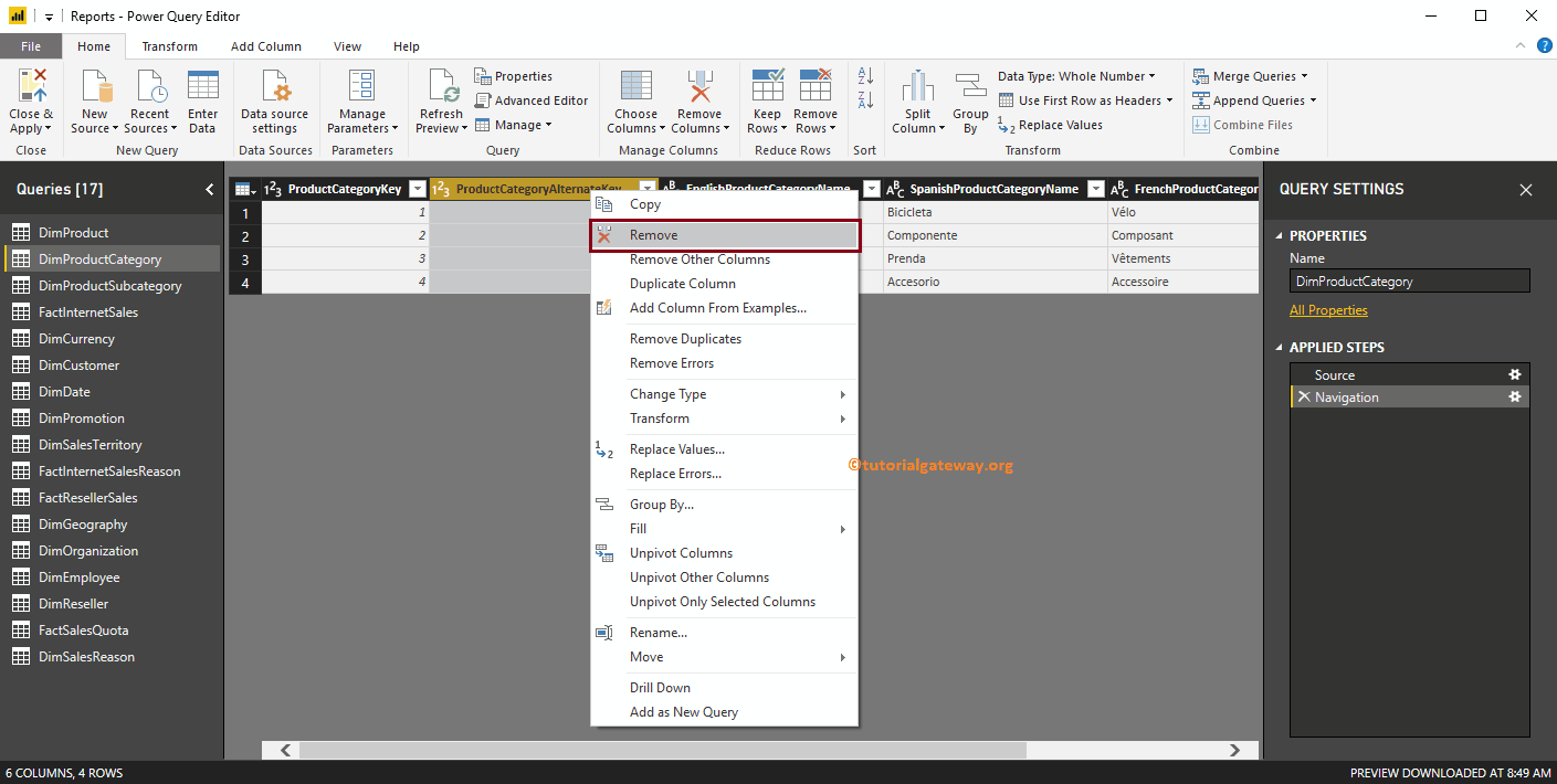 Remove Columns from Tables in Power BI 4