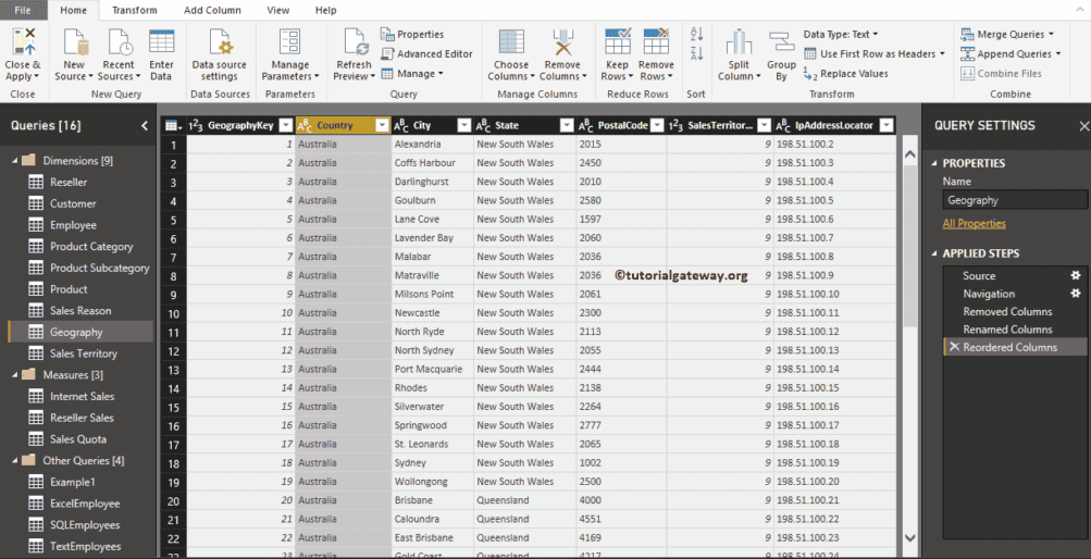 Remove or Reorder Columns in Power BI 10