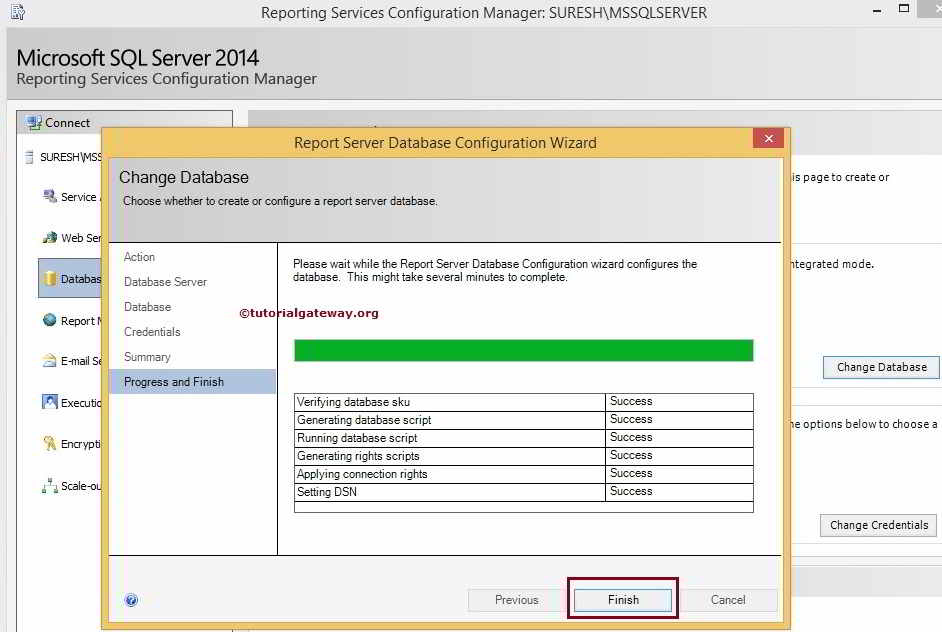 Reporting Services Configuration 16