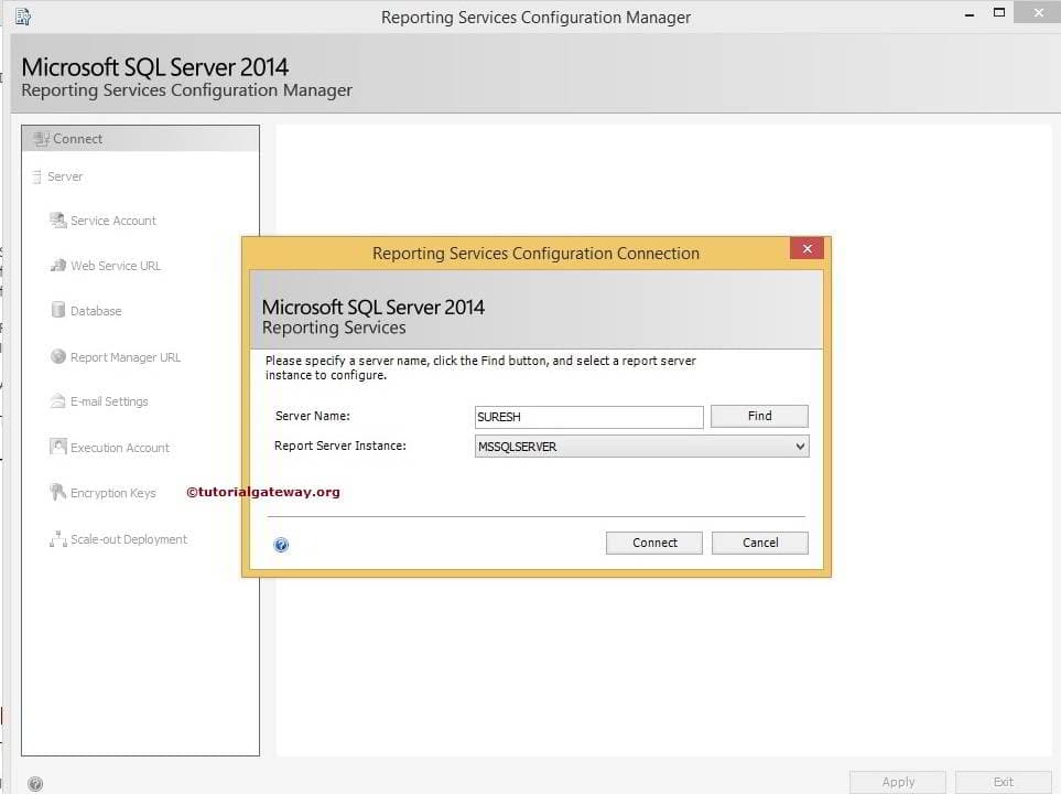 Login to SQL Server Reporting Services Configuration Manager 2