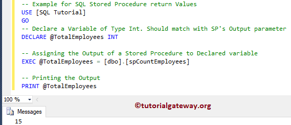 Return Values in SQL Stored Procedure 6