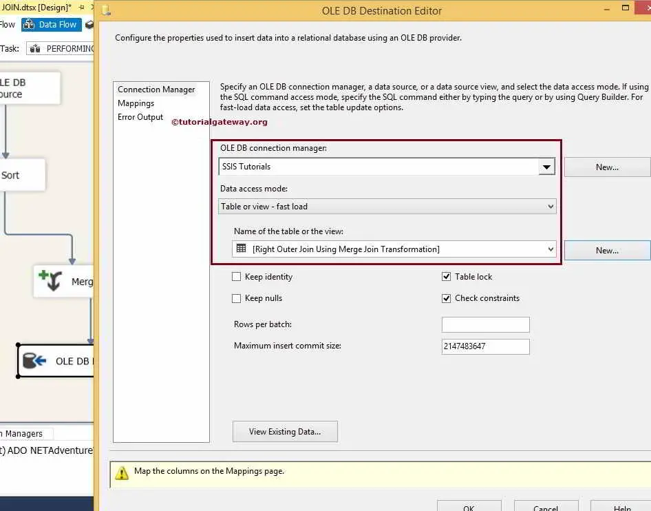 Right Outer Join in ssis Using Merge Join Transformation 13