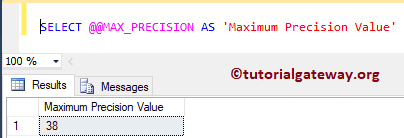 SQL @@MAX_PRECISION 1