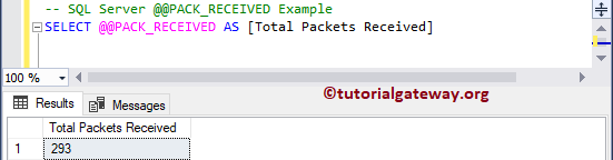 SQL @@PACK_RECEIVED Example 1