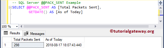 SQL @@PACK_SENT Example 2