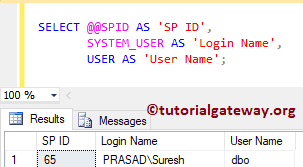 SQL @@SPID 1
