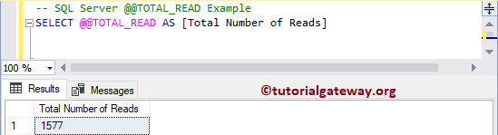 SQL @@TOTAL_READ Example 1