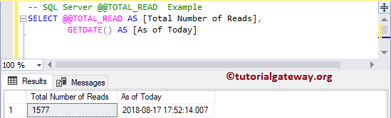 SQL @@TOTAL_READ Example 2