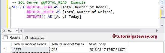 SQL @@TOTAL_READ Example 3