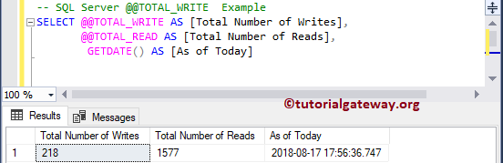 SQL @@TOTAL_WRITE Example 3