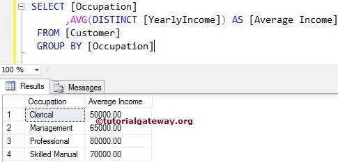 SQL AVG FUNCTION 3