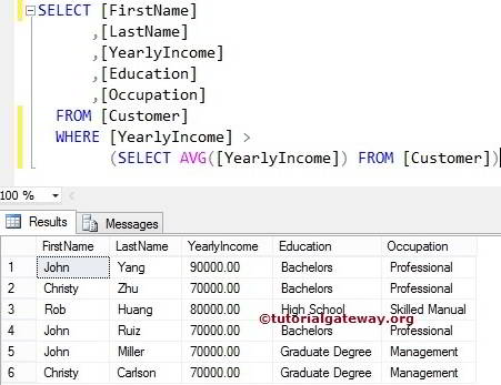 SQL AVG FUNCTION in SUBQUERY 4