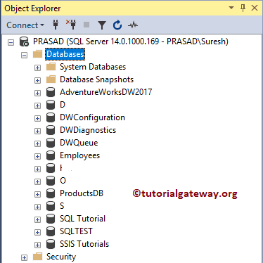 View Databases in a object Explorer 1