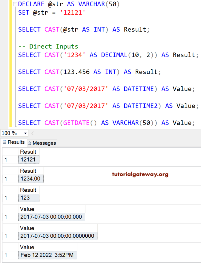 SQL CAST Function 1