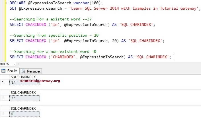 SQL CHARINDEX FUNCTION 1