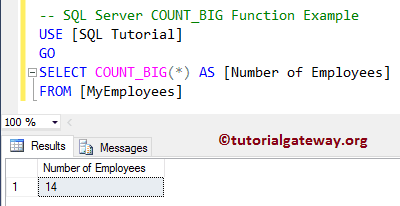 SQL COUNT_BIG Function 2
