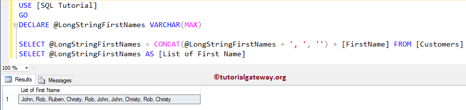 SQL Concatenate Rows into String 4