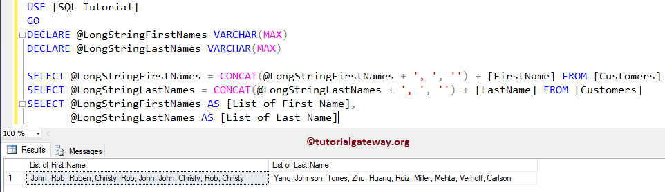 SQL Concatenate Rows into String 5