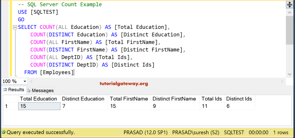 SQL Count Function 7