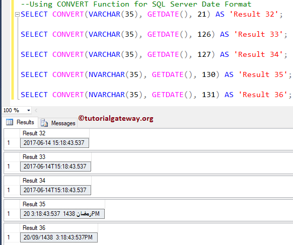 gat Gespierd Bliksem SQL DATE Format using Convert, Format Functions