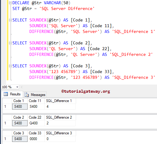 SQL DIFFERENCE 2
