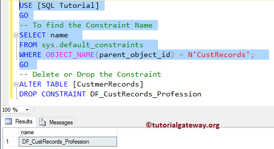 SQL Default Constraint 12