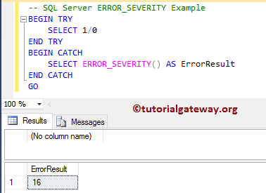 SQL ERROR SEVERITY 1