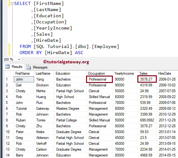 SQL FIRST_VALUE 3