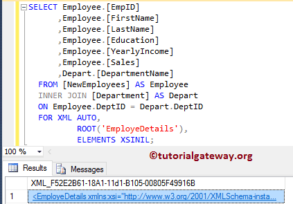 SQL FOR XML AUTO Example 11