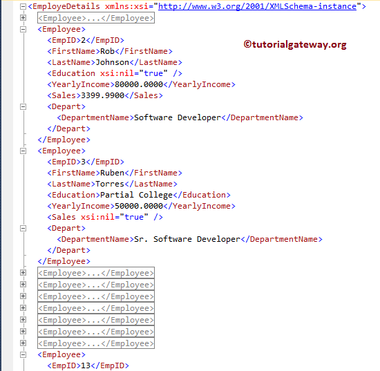 SQL FOR XML AUTO Example 12