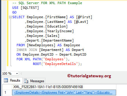 SQL FOR XML PATH Example 15