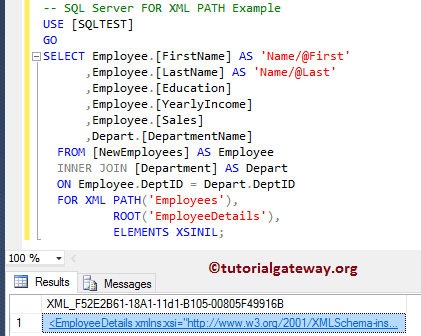 SQL FOR XML PATH Example 19