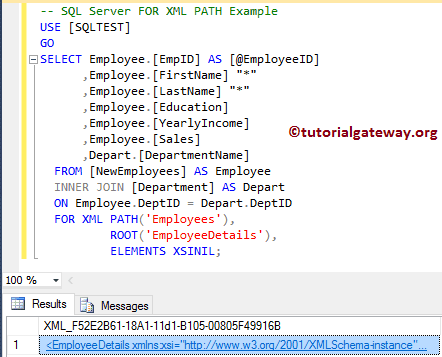 SQL FOR XML PATH Example 23