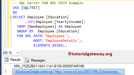 SQL FOR XML PATH Example 25