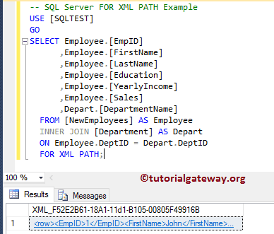 SQL FOR XML PATH Example 5