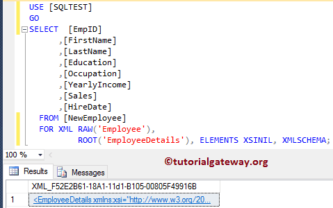 SQL FOR XML RAW 14