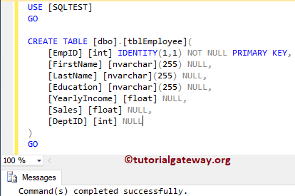 Sql create table foreign key