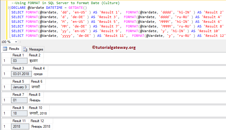 SQL Format Date using Culture Example 2