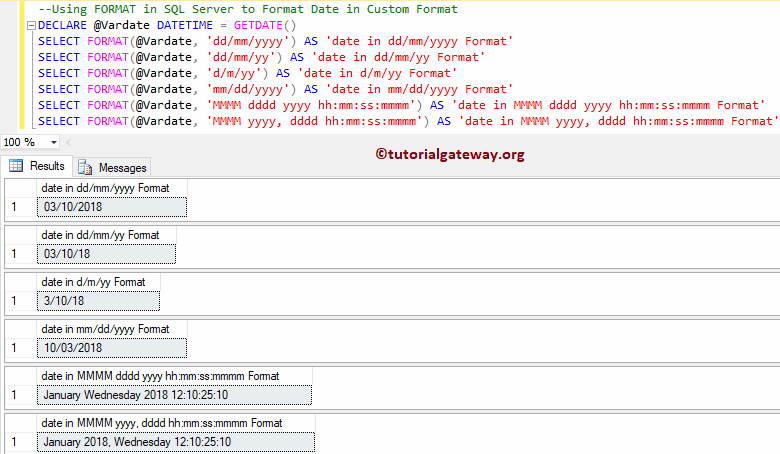 SQL Format Function