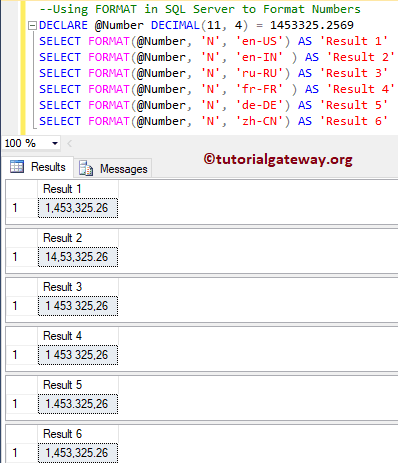 SQL Format Function