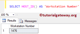 SQL HOST_ID Example