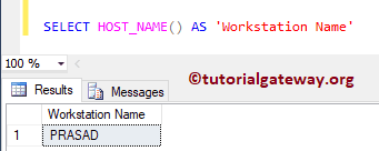 SQL HOST_NAME Example