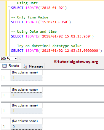 SQL ISDATE Example