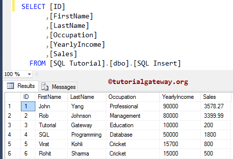 Sql Insert Multiple Values