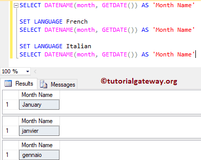SQL LANGUAGE Example 1