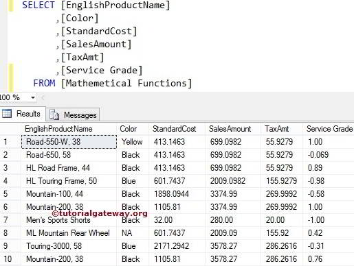 SQL Floor FUNCTION 1