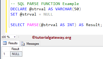 SQL PARSE Function 2