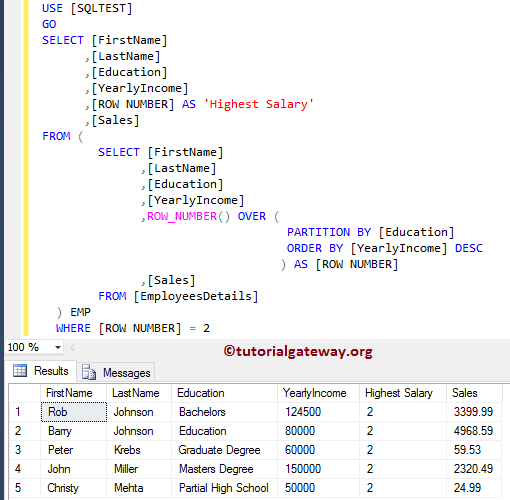 SQL Query to Find Nth Highest Salary 7